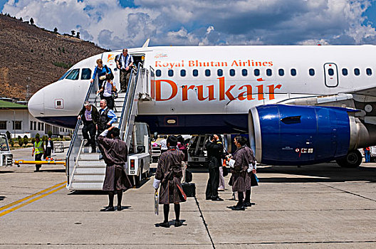 飞机,机场,不丹