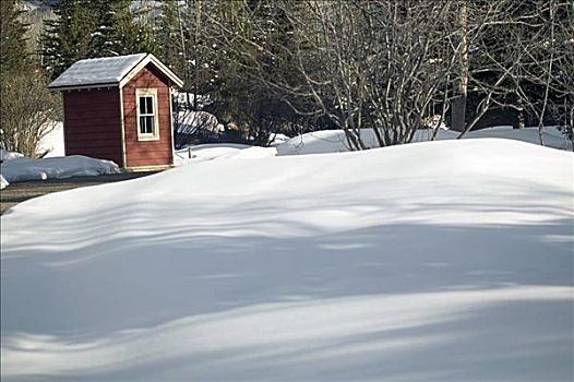 木屋,积雪,风景