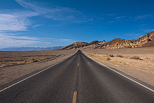 公路,荒漠景观,死亡谷国家公园,加利福尼亚,美国