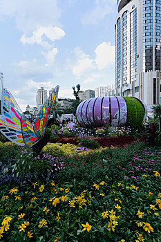 云南昆明植物花卉造型艺术立体花坛