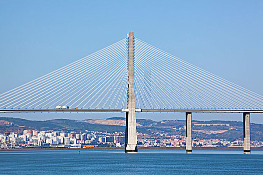 桥,穿过,河,里斯本,葡萄牙,欧洲