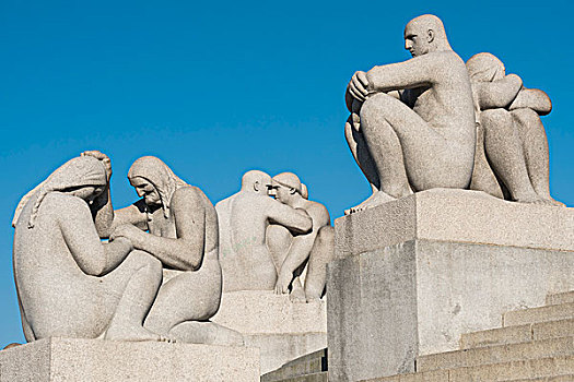 男人,女人,花冈岩,雕塑,古斯塔夫-维格朗,公园,奥斯陆,挪威,欧洲