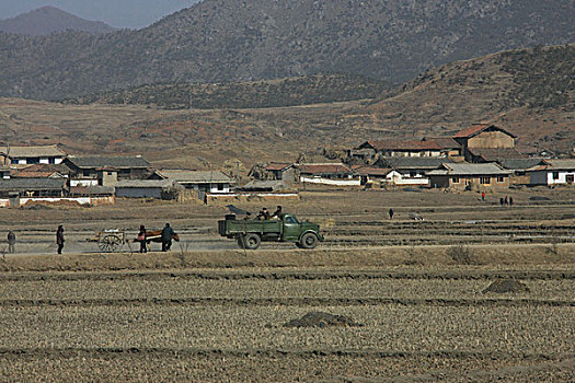 朝鲜农村,传统,田野,耕地
