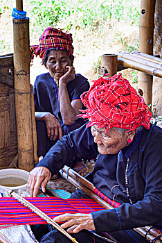 卡劳,部落,织布机,掸邦,缅甸