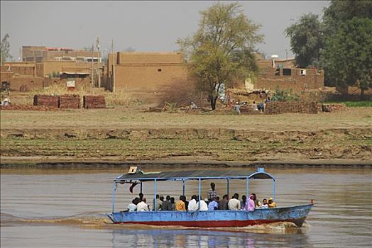 船,尼罗河,喀土木,苏丹,非洲