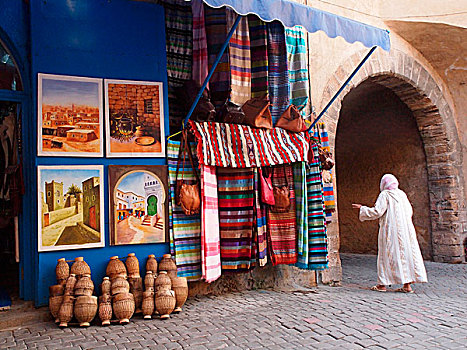 纪念品店,靠近,拱道,入口,摩洛哥