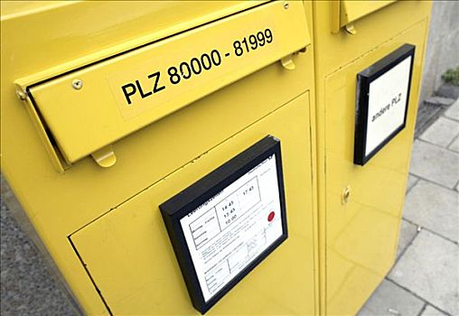 黄色,邮箱,德国邮政