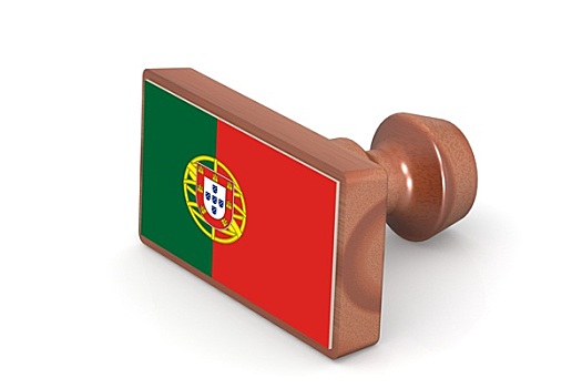 木质,图章,葡萄牙,旗帜