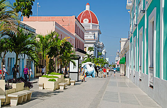 特立尼达,古巴,小巷,走,城市,市区,加勒比