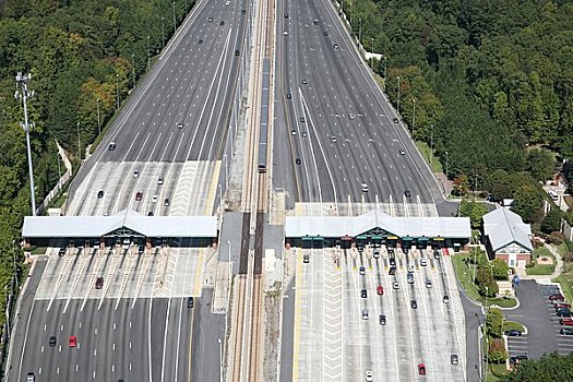 高速公路收费站俯视图图片