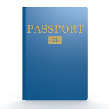 蓝色,护照,书本