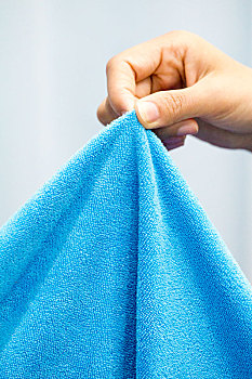 柔和的蓝色毛巾