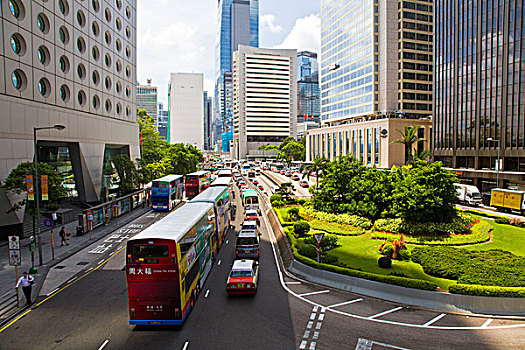 香港,现代建筑群,香港岛,中环,金钟,平拍,仰拍