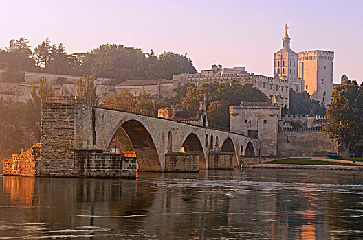 圣徒,桥,上方,河,阿维尼翁,沃克吕兹省,罗纳河谷,普罗旺斯,法国,欧洲