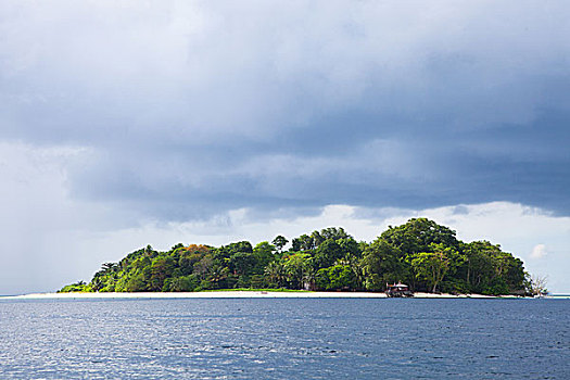 风景,热带海岛,海滩,完美,天空