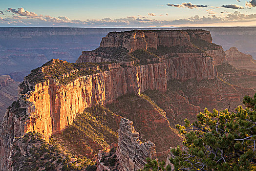 风景,大峡谷,石头,山丘,北缘,大峡谷国家公园,亚利桑那,美国,北美