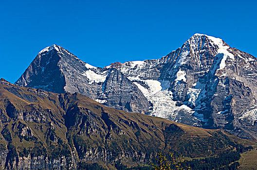 山峦,艾格尔峰,高山,靠近,伯恩高地,瑞士,欧洲