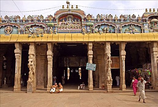 神祠,入口,印度教,庙宇,泰米尔纳德邦,印度