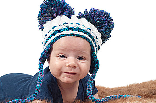 可爱,婴儿,编织帽,大