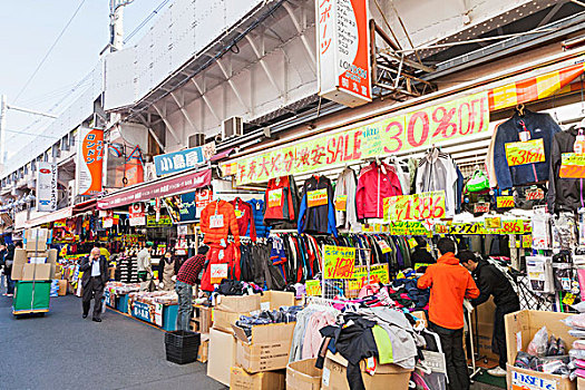 日本,本州,东京,上野,市场,街景