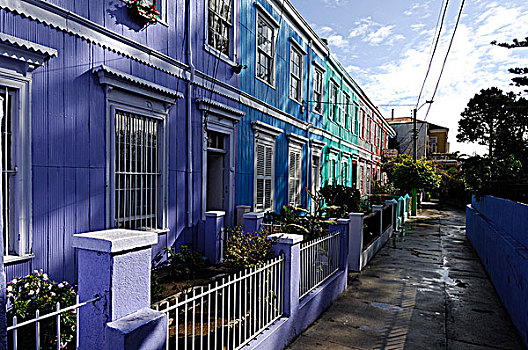智利,瓦尔帕莱索,彩色,房子,建筑