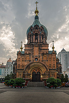 哈尔滨圣索菲亚教堂风光