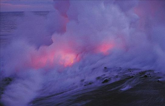基拉韦厄火山国家公园,云,灰烬,火,北美