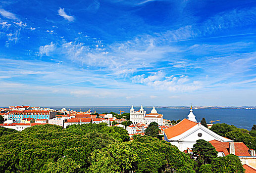 里斯本,城市,风景,阿尔法马区,市区