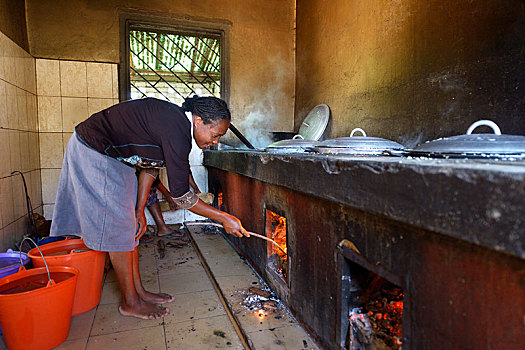 女人,学校,厨房,省,马达加斯加,非洲