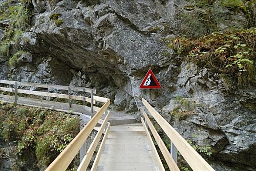 木桥,峡谷,奥地利,欧洲