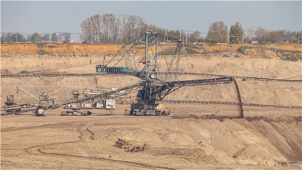 褐色,煤矿,巨大,挖掘机