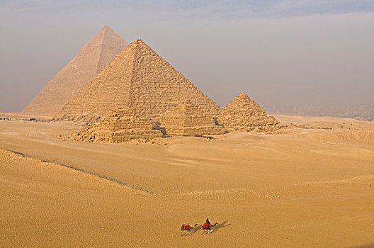 埃及,吉萨,金字塔,孤单,骑骆驼