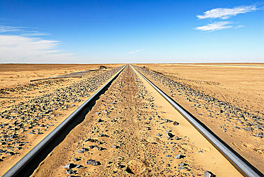 铁路,轨道,绿洲,巴哈利亚,西部沙漠,埃及,非洲