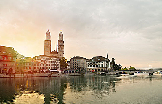 大教堂,利马特河,白天,苏黎世,瑞士