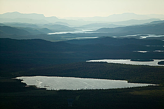 风景,俯视,湖,山,瑞典
