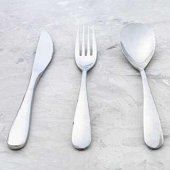 餐具,刀,叉子,勺子,水泥