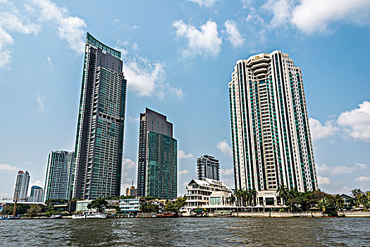 酒店,半岛,天际线,湄南河,曼谷,泰国,亚洲