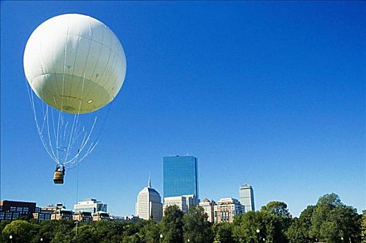 仰视,热气球,波士顿,马萨诸塞,美国