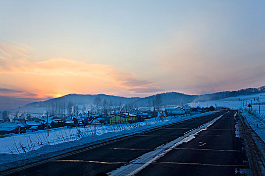 公路,交通,冰雪,场景,吉林