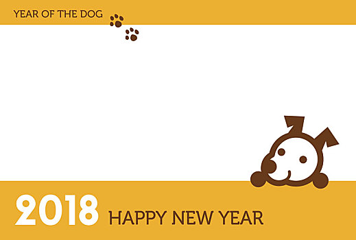 新年,卡片,可爱,狗