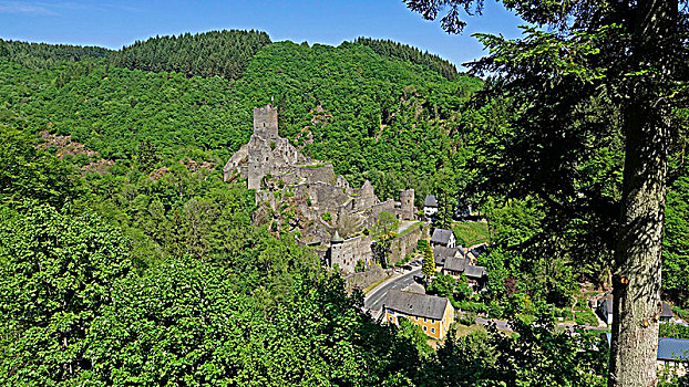 城堡,火山,莱茵兰普法尔茨州,德国