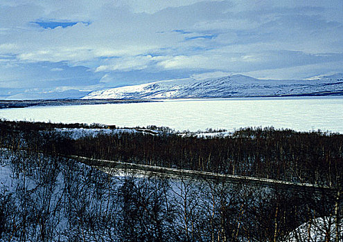 芬兰,积雪,风景,山