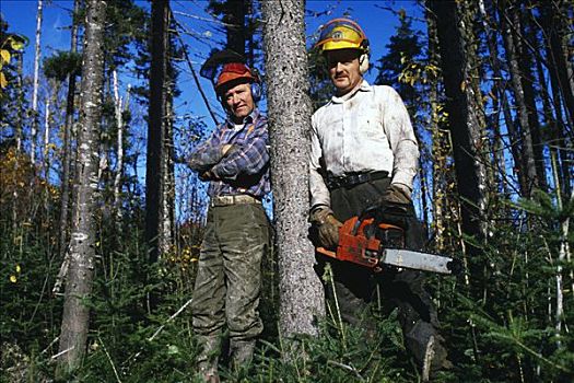 两个,伐木工人,俄勒冈,美国