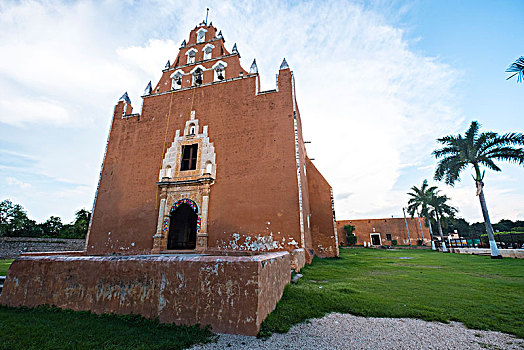 教堂,母亲,乡村,寺院,尤卡坦半岛,墨西哥