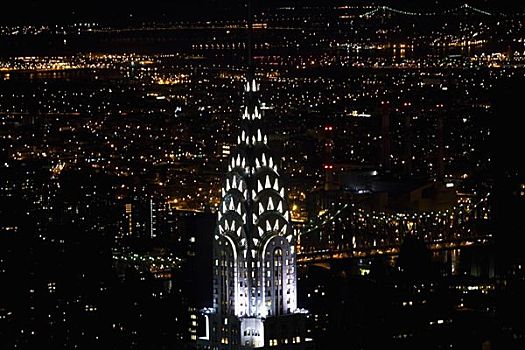 高,局部,建筑,克莱斯勒大厦,纽约,美国