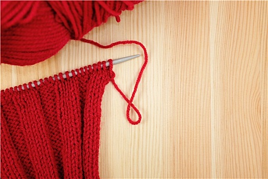 红色,编织品,缝合,纱线球