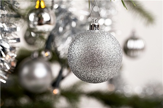 装饰,圣诞树,银球