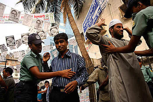 安全,检查,会面,十二月,2008年,达卡,孟加拉