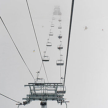 仰视,滑雪,滑雪缆车,交响乐,圆形剧场,惠斯勒,不列颠哥伦比亚省,加拿大