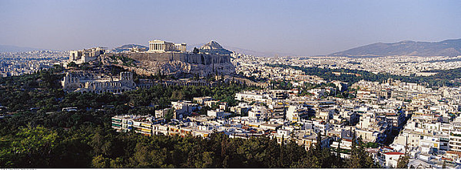 俯视,雅典,卫城,希腊